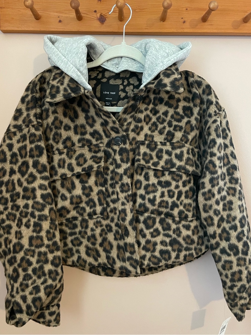 Leopard Print Teddy Jacket - women’s Medium